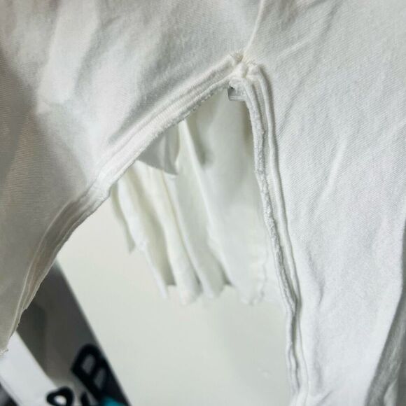 Anthropologie Out From Under White Cotton Hi Low Longsleeve Shirt - Picture 2 of 8